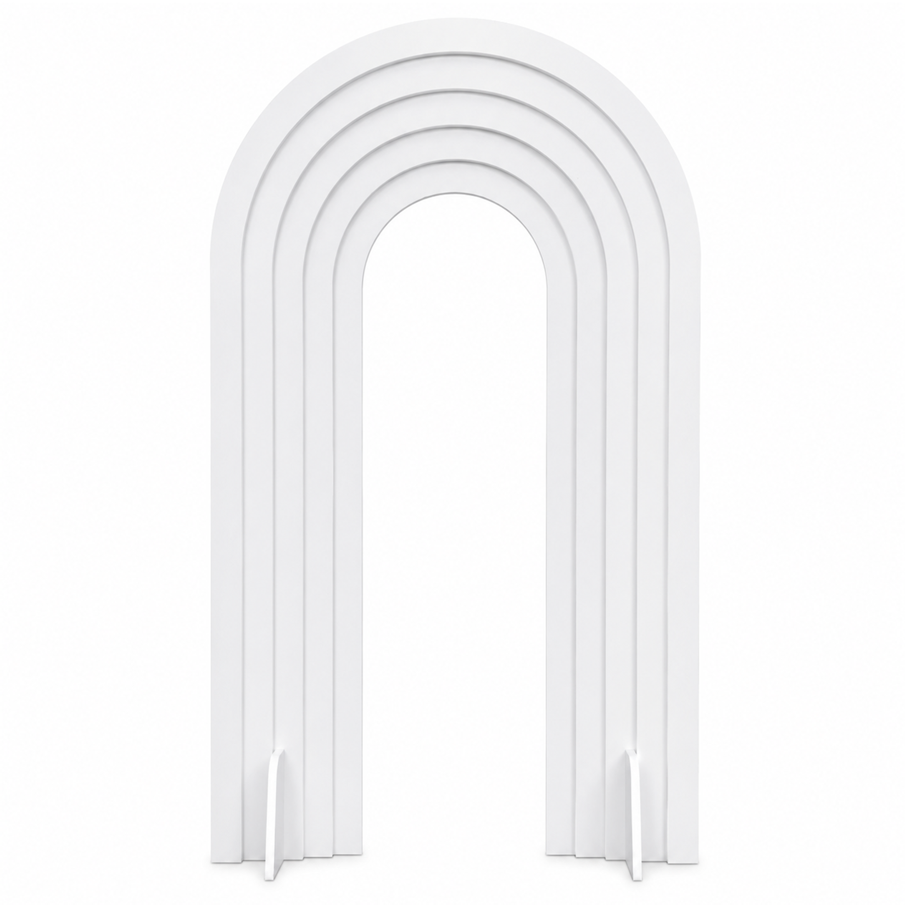 Arco 3D Bianco 100×190 cm — strati sovrapposti con effetto profondità, in PVC bianco da personalizzare