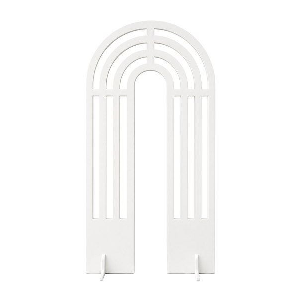 Arco Concentrico Bianco — struttura ad archi concentrici in PVC bianco, da personalizzare