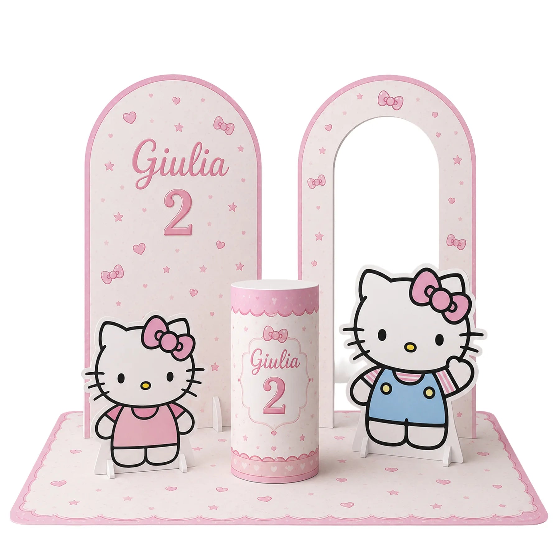 Gattina kawaii — Set Max allestito a tema gattina kawaii, scenografia completa SagoMax