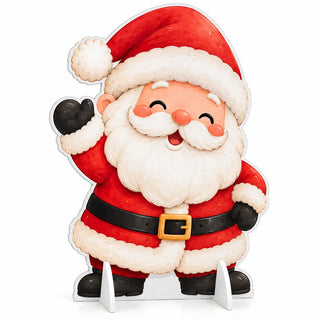 Babbo Natale che saluta — sagoma natalizia in PVC stampata