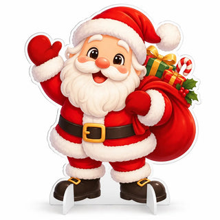Babbo Natale con sacco — sagoma natalizia in PVC stampata