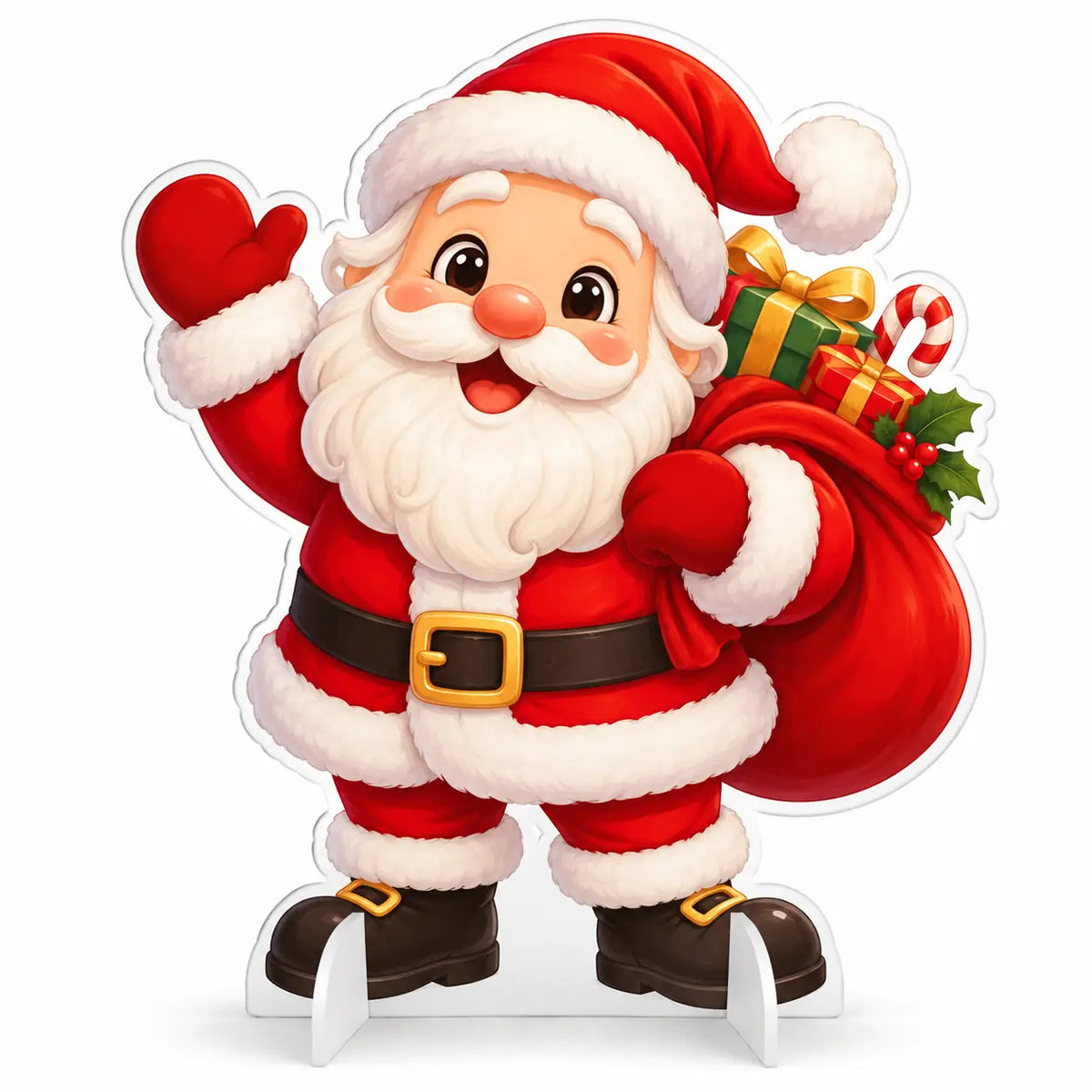 Babbo Natale con sacco — sagoma natalizia in PVC stampata