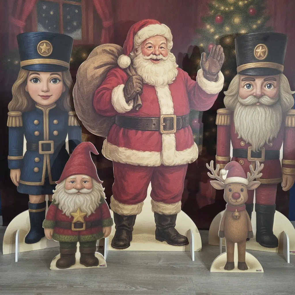 Sagome di Natale SagoMax dal vero: Babbo Natale, schiaccianoci e renna