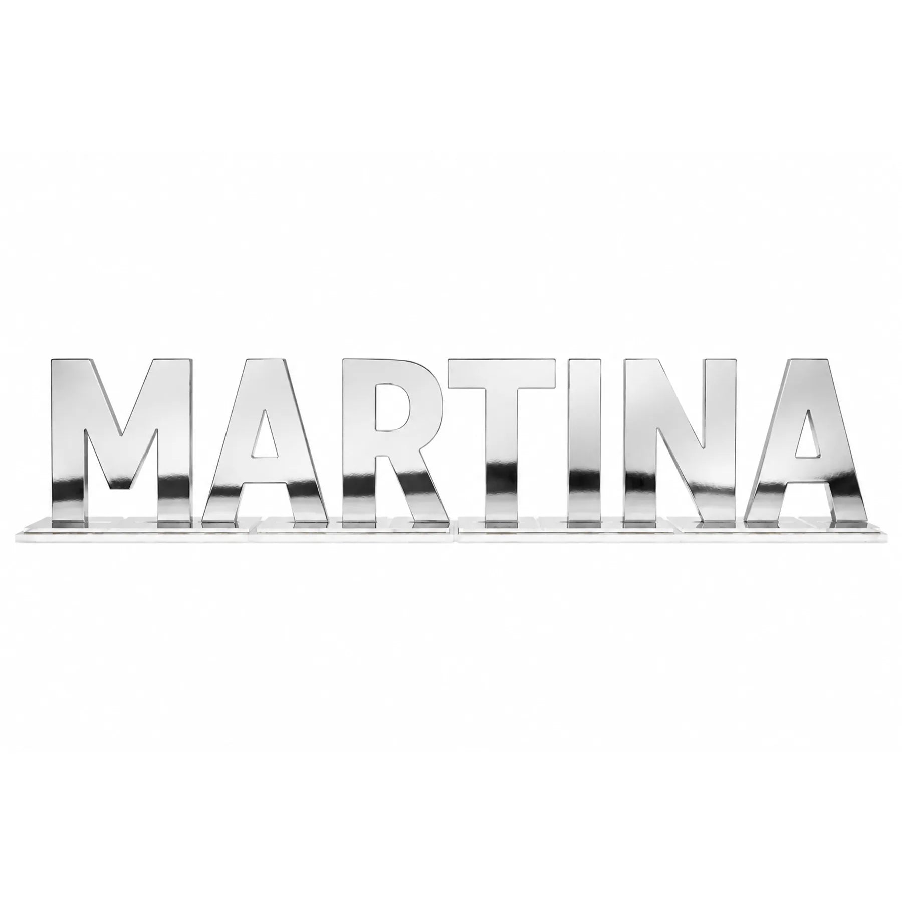 Scritta sagomata finitura argento specchiato — SagoMax