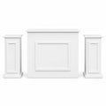 Set Boiserie Bianche SagoMax: banco centrale con cornice a rilievo e due colonne laterali abbinate, in PVC bianco da decorare